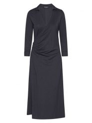 Ilse Jacobsen Sukienka w kolorze antracytowym rozmiar: XL. Czarne sukienki damskie Ilse Jacobsen, na imprezę, s, bez wzorów, z wiskozy, klasyczne, bez kołnierzyka, bez ramiączek, midi. Za 208.99 zł.