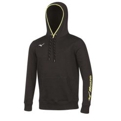 Bluza z kapturem Mizuno Team. Czarne bluzy sportowe męskie Mizuno, bez wzorów, z poliesteru, sportowe, bez kołnierzyka, bez ramiączek. Za 221.00 zł.