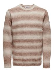 ONLY & SONS Sweter w kolorze jasnobrązowo-beżowym rozmiar: M. Brązowe swetry męskie Only & Sons, m, bez wzorów, z wełny, bez kołnierzyka. Za 79.21 zł.