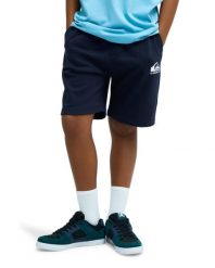 Spodenki z elastyczną talią EASY DAY. Niebieskie szorty męskie Quiksilver, z bawełny, bez kołnierzyka. Za 119.99 zł.