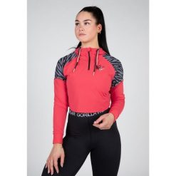 Zion Cropped Bluza z kapturem - Czerwony. Czerwone bluzy sportowe damskie GORILLA WEAR, na zimę, bez wzorów, bez ramiączek, z kapturem. Za 302.50 zł.