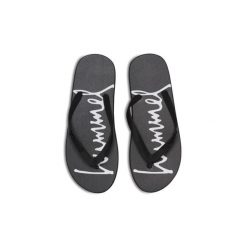 Klapki 802 czarno-białe. Czarne klapki damskie HUMMEL, bez wzorów, bez obcasa. Za 72.65 zł.