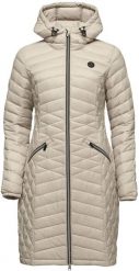 Damski płaszcz pętelkowy Jemina beżowy. Brązowe płaszcze damskie Scarpa, na zimę, s, bez wzorów, z materiału, eleganckie. Za 229.79 zł.