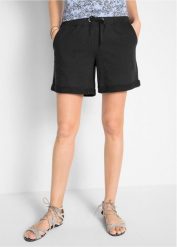 Szorty dresowe z czystej bawełny. Czarne szorty damskie bonprix, bez wzorów, z bawełny. Za 64.99 zł.