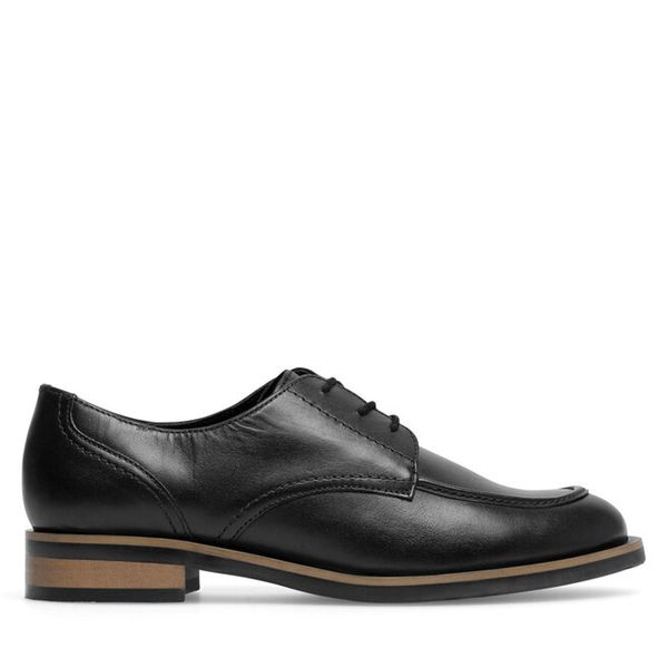 Oxfordy Lasocki. Czarne półbuty damskie Lasocki, bez wzorów, bez obcasa. Za 249.99 zł.