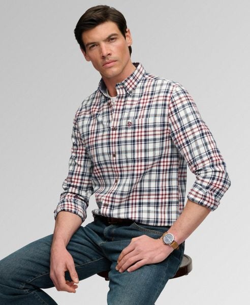 Superdry Koszula Lumberjack z długim rękawem 100% bawełna organiczna. Białe koszule damskie Superdry., xl, bez wzorów, z bawełny, bez kołnierzyka, bez ramiączek. Za 365.95 zł.