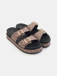 Sandały - wielobarwny. Sandały damskie Sinsay, bez wzorów, bez obcasa. Za 49.99 zł.