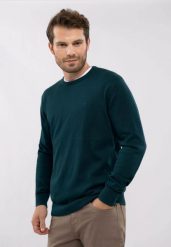 Lekki sweter S-RADO. Niebieskie swetry męskie Volcano, l, bez wzorów, z bawełny, bez kołnierzyka. Za 139.99 zł.