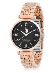 U.S. Polo Assn. Zegarek kwarcowy w kolorze różowozłoto-czarnym rozmiar: onesize. Czarne, analogowe zegarki damskie U.S. Polo Assn., metalowe. Za 217.99 zł.