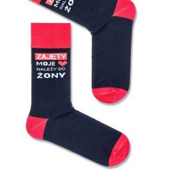 Męskie skarpetki NAPIS ZAJĘTY 405. Czarne skarpetki męskie Milena, bez wzorów, z bawełny. Za 17.90 zł.