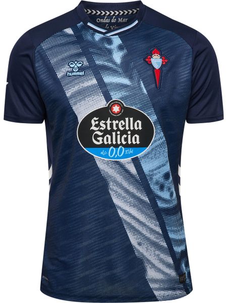 Koszulka domowa RC Celta Vigo 2025/26. Niebieskie bluzki sportowe damskie HUMMEL, xl, z materiału, bez kołnierzyka, bez ramiączek. Za 395.55 zł.