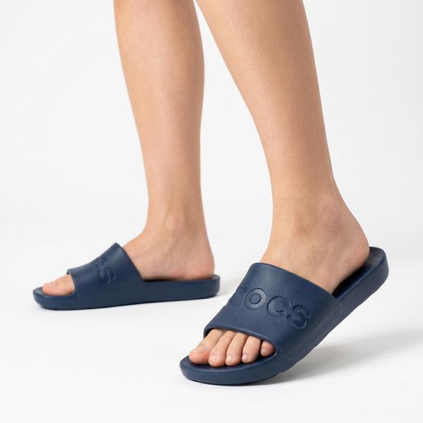 Klapki męskie sportowe Crocs CROCS SLIDE. Niebieskie klapki i japonki męskie Crocs, z materiału. Za 119.00 zł.