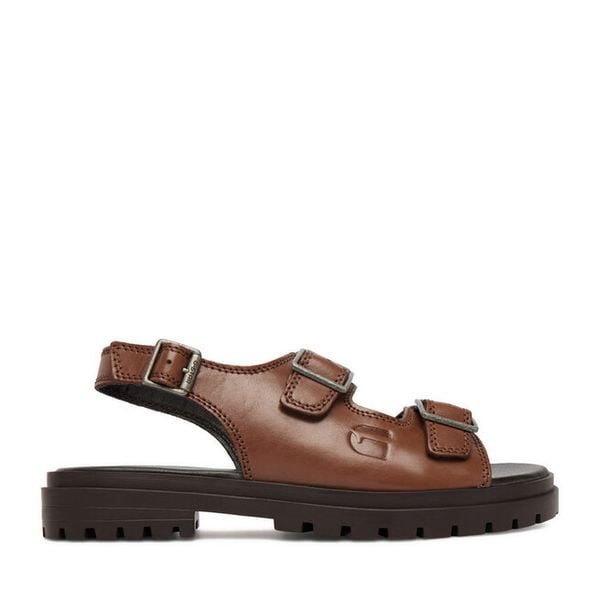 Sandały G-Star Raw. Brązowe sandały damskie G-Star Raw, bez wzorów, bez obcasa, na płaskiej podeszwie. Za 249.99 zł.