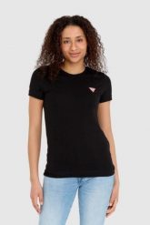 GUESS Czarny damski t-shirt bawełniany Mini Triangle Tee, Rozmiar XL. Czarne t-shirty damskie Guess, s, z aplikacjami, z bawełny, bez kołnierzyka. W wyprzedaży za 79.99 zł.