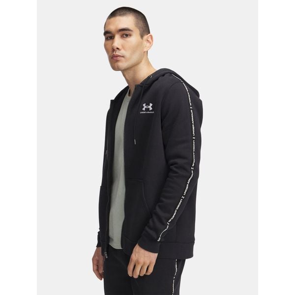 Bluza męska Under Armour Icon Fleece FZ. Czarne bluzy bez kaptura męskie Under Armour, bez wzorów, sportowe, bez kołnierzyka, bez ramiączek. Za 337.85 zł.