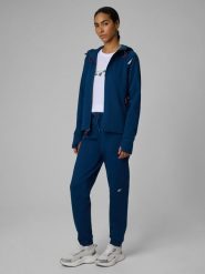 4F Spodnie dresowe joggery damskie - turkusowe XXL. Niebieskie spodnie dresowe damskie 4f, uniwersalny, bez wzorów, z dresówki. Za 159.99 zł.