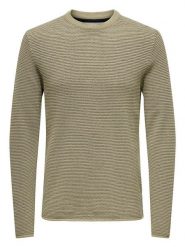 ONLY & SONS Sweter w kolorze beżowym rozmiar: XXL. Brązowe swetry męskie Only & Sons, xxl, bez wzorów, z bawełny, bez kołnierzyka. Za 57.06 zł.