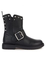 Geox Botki J Eclair Girl J369QK 000BU C9999 M Czarny. Czarne botki dziewczęce Geox, bez wzorów, z materiału, bez ramiączek. Za 279.99 zł.
