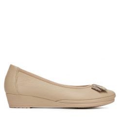 Baleriny Go Soft. Brązowe baleriny damskie GO SOFT, bez wzorów, bez obcasa. Za 159.99 zł.