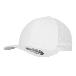 Czapka Z Daszkiem Tactel Mesh. Białe czapki z daszkiem damskie FLEXFIT, bez wzorów, z meshu. Za 87.99 zł.