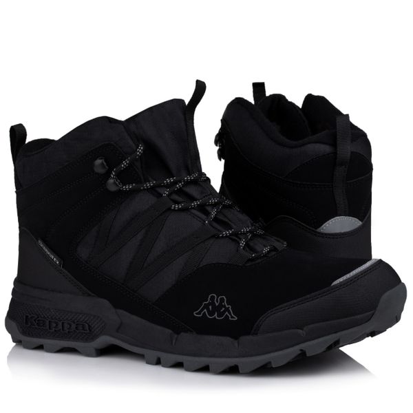 Buty męskie zimowe Kappa THABO TEX. Czarne buty trekkingowe męskie Kappa, na zimę, z gumy, bez zapięcia, trekkingowe. Za 409.25 zł.