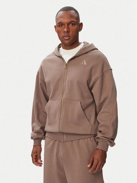 Adidas Bluza Kit Small Logo Full-Zip Hoodie KW2322 Beżowy Regular Fit. Brązowe bluzy bez kaptura męskie Adidas, m, z bawełny. Za 239.99 zł.