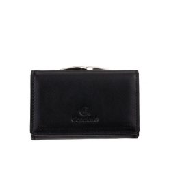 Czarny damski portfel Canaletto z perforacją laserową – styl i funkcjonalność PD1224P51. Czarne portfele damskie bez wzorów, ze skóry. Za 161.50 zł.