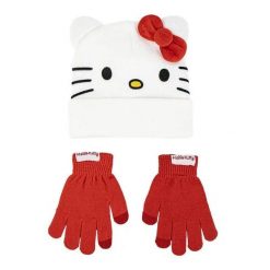 Zestaw czapka i rękawiczki dla dzieci Cerda Hello Kitty. Białe rękawiczki dziecięce CERDA, bez ramiączek. Za 53.45 zł.