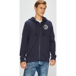 Mustang - Bluza. Niebieskie bluzy z kapturem męskie Mustang, l, z bawełny. W wyprzedaży za 99.90 zł.
