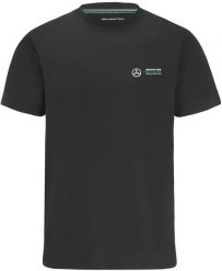 Koszulka T-shirt męska Mercedes F1 FW z małym logo, czarna. Czarne t-shirty męskie Erima, na wiosnę, m, bez wzorów, z bawełny, bez kołnierzyka. Za 161.99 zł.