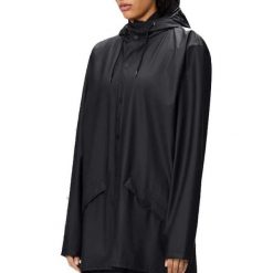 Kurtka RAINS JACKET W3 Czarny. Czarne kurtki męskie Rains, s, bez wzorów, z materiału, z kapturem. Za 212.99 zł.