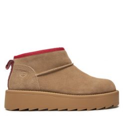 Botki Tamaris. Brązowe botki damskie Tamaris, bez obcasa, na płaskiej podeszwie, bez zapięcia. Za 389.99 zł.