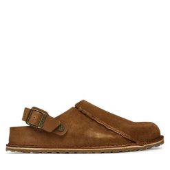Sandały Birkenstock. Brązowe sandały damskie Birkenstock, bez wzorów, bez obcasa, na płaskiej podeszwie. Za 719.99 zł.