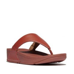 Sandały damskie z skórzanym noskiem FitFlop Lulu. Brązowe sandały damskie FIT FLOP, bez wzorów, z materiału, bez obcasa. Za 452.50 zł.