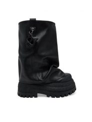 Naked Wolfe Botki Disturb Czarny. Czarne botki damskie Naked Wolfe, ze skóry, bez obcasa, na płaskiej podeszwie, bez zapięcia. Za 1,399.00 zł.