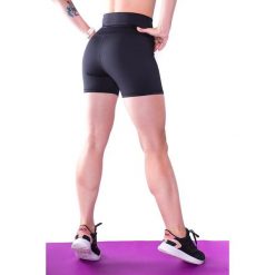 Szorty czarne damskie z wysokim stanem 2skin BASIC. Czarne spodenki sportowe damskie 2SkIN, xs, z elastanu, na fitness i siłownię. W wyprzedaży za 59.00 zł.