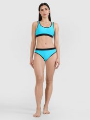 4F Dół od bikini damski - niebieski XL. Niebieskie bikini damskie 4f, bez wzorów. W wyprzedaży za 59.99 zł.
