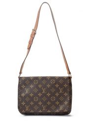 Louis Vuitton Torebka "Musette Tango" w kolorze brązowym - 24 x 20 x 5 cm rozmiar: onesize. Brązowe torebki klasyczne damskie Louis Vuitton, bez wzorów, z materiału, bez dodatków. Za 3,240.99 zł.