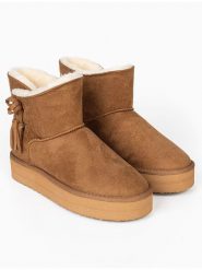 ISLAND BOOT Botki zimowe "Cullen" w kolorze jasnobrązowym rozmiar: 41. Brązowe botki damskie Island Boot, na zimę, bez obcasa, bez zapięcia. Za 153.71 zł.