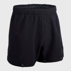 Spodenki do rugby męskie Offload R900. Czarne szorty męskie OFFLOAD, bez wzorów, z elastanu, sportowe. W wyprzedaży za 69.99 zł.
