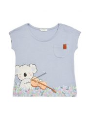 United Colors Of Benetton T-Shirt 3I1XA105X Niebieski Boxy Fit. Niebieskie koszulki dziewczęce United Colors Of Benetton, bez wzorów, z bawełny, bez ramiączek. Za 49.99 zł.