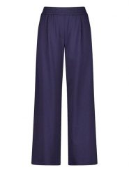 Gerry Weber Spodnie w kolorze granatowym rozmiar: 42. Niebieskie spodnie materiałowe damskie Gerry Weber, bez wzorów, z materiału, z podwyższonym stanem. Za 222.94 zł.