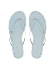 LAUREN RALPH LAUREN Japonki 802953931012 Niebieski jasny. Niebieskie klapki damskie Lauren Ralph Lauren, bez wzorów, ze skóry, bez obcasa. Za 379.99 zł.