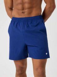 Bjorn_borg ACE RACQUET 7" SHORTS Blue Depths. Niebieskie szorty męskie Björn Borg, bez wzorów, z materiału, sportowe. Za 247.00 zł.
