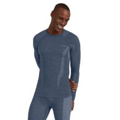 Koszulka Falke Wool-Tech Light. Niebieskie koszulki męskie z długim rękawem Falke, l, z dzianiny. Za 489.15 zł.