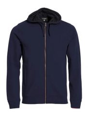 Clique Classic Hoody Full Zip — bluza z kapturem na zamek, wykończenie mesh. Niebieskie bluzy z kapturem męskie CLIQUE, l, z bawełny. Za 233.08 zł.