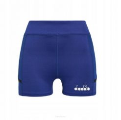 Spodenki tenisowe Diadora Short Tights Pocket. Niebieskie szorty damskie Diadora, bez wzorów, z elastanu. Za 99.00 zł.