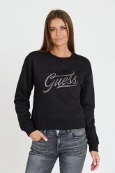 GUESS Czarna bluza z cyrkoniami. Czarne bluzy bez kaptura damskie Guess, s. W wyprzedaży za 226.99 zł.