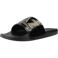Sandały EMPORIO ARMANI SCARPE BEACHWEAR Czarny. Czarne sandały męskie EA7, z materiału, bez zapięcia. Za 171.99 zł.