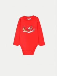 Coccodrillo Body dziecięce ZC4112101MER Czerwony. Czerwone body niemowlęce COCCODRILLO, bez wzorów, z bawełny, bez ramiączek. Za 29.99 zł.
